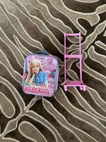 Детские рюкзаки на колесах с выдвижной ручкой — 2 модели 1) Barbie