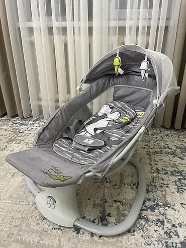 мягкий кресло мешок: Детский шезлонг, Б/у, Качалка, Пластик, цвет - Серый — 2