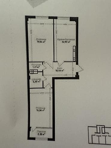 бишкек киргизия 1: 3 комнаты, 67 м², Элитка, 8 этаж, Готовая ПСО (под самоотделку) — 2