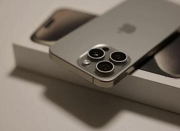 IPhone 15 Pro Max, Б/у, 256 ГБ, Natural Titanium, Коробка, 91 %