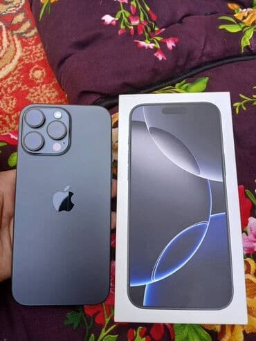 самсунг бишкек телефон: IPhone 16 Pro Max, 256 ГБ, Black Titanium, Куту — 1
