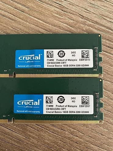 Стол компьютерлери жана комлектөөчүлөр: Crucial Basics DDR4-3200 UDIMM — комплект оперативной памяти - Тип — 3
