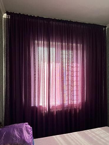 спаль: Полупрозрачные шторы-вуаль, цвет – глубокий — 1