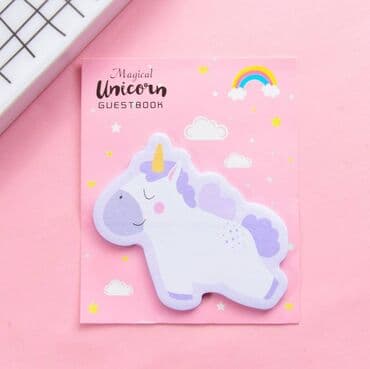 товары для школы: Стикеры корейский Kawaii Радужный Единорог Липкие заметки креативный — 2