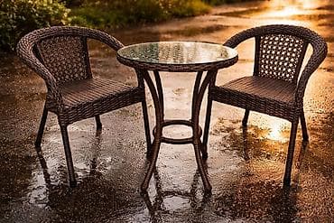 фонарик солнечный: Комплект садовой мебели, Стулья, Ротанг — 3