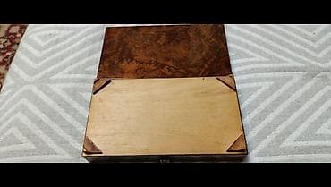 Текстиль: Шкатулка из дерева с отделкой шпоном капа.Размер:18/10 - Материал — 3