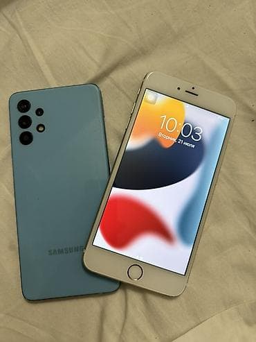 iphone ipad: Набор смартфонов: Samsung Galaxy A32 (голубой) + Apple iPhone 6s — 1