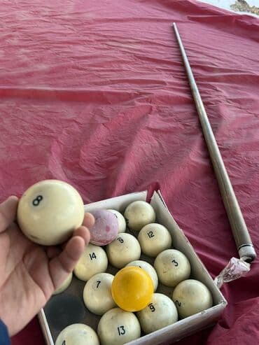 Спорт и отдых: Бильярдка Лампа,шариктер,кий жана бильярд столун жапкыч накрывал — 4