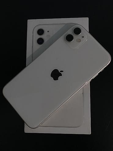 Apple iPhone: IPhone 11, Б/у, 64 ГБ, Белый, Зарядное устройство, Коробка, Чехол, 70 % — 1