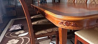 dinner table: Стол и стул для зала, Б/у, Самовывоз, цвет - Коричневый — 4