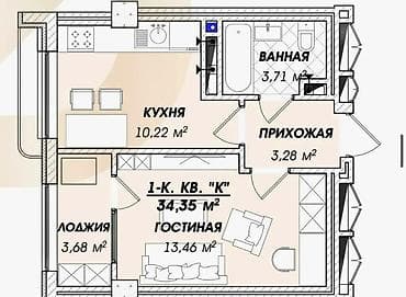 Продажа квартир: 1 комната, 35 м², Элитка, 13 этаж, Готовая ПСО (под самоотделку) — 3