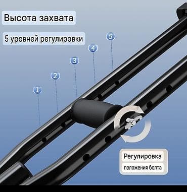 Ходунки, костыли, трости, роллаторы: Легкие регулируемые костыли с амортизацией - Вес всего 0,9 кг — — 2