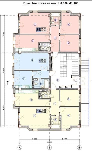 Продажа квартир: 3 комнаты, 78 м², Элитка, 1 этаж, Готовая ПСО (под самоотделку) — 2