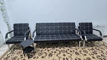 прихожка новый: Комплект мягкой мебели, цвет - Черный — 1