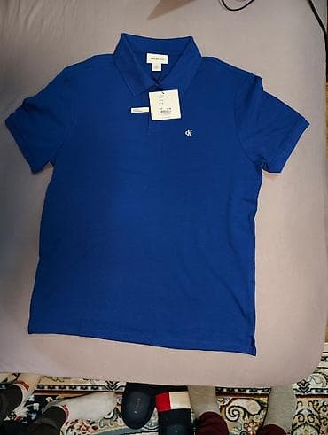 classic: Мужская футболка, M, Calvin Klein, Новый, цвет - Синий, Бесплатная доставка — 2