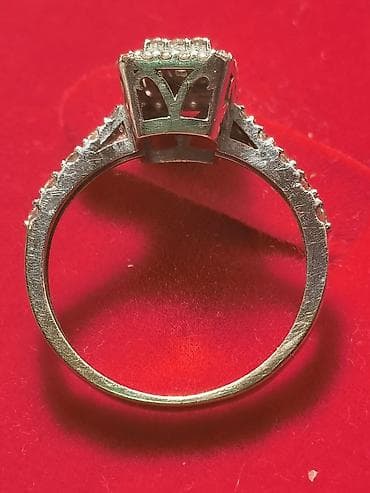 Брелоки: Бриллиантовый комплект, серьги и кольцо, белое золото 585 проба — 9