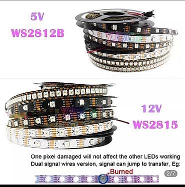 китайские фонарики: Светодиодная лента магического цвета, Адресная лента 60чипов на 1м — 1