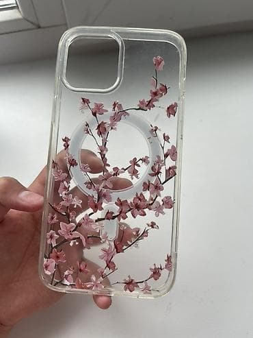 Прозрачный чехол с цветочным принтом для iPhone с квадратным вырезом