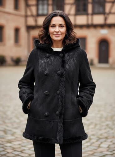 Киреге берилүүчү кийимдер: Дублёнка, Туркия, Кыска модель, Капюшону бар, 3XL — 1