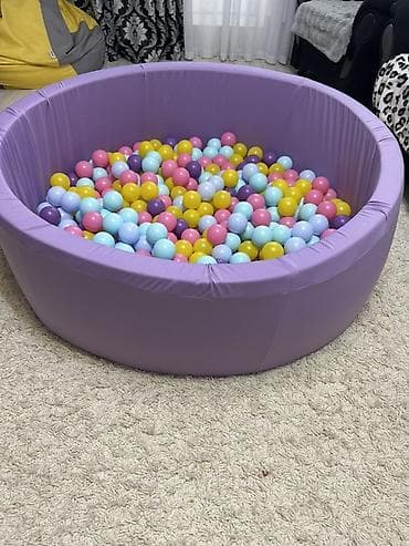 сквиш лапка купить: Сухой бассейн с шариками, круглый - Цвет чаши: лавандовый (сиреневый) — 2