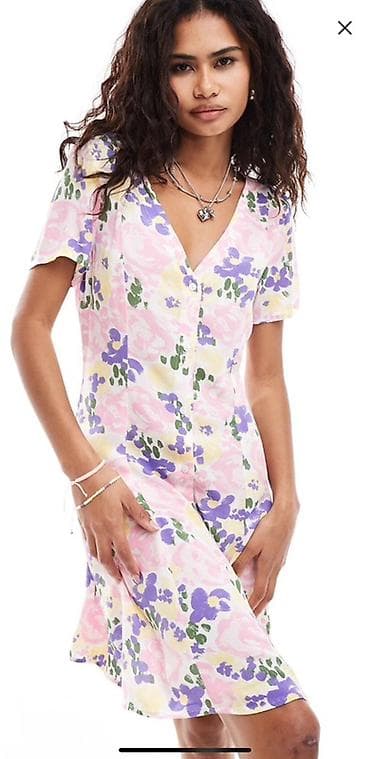 одежда по сунне: Повседневное платье, Лето, Короткая модель, Хлопок, M, L — 1