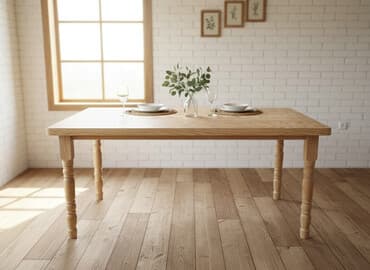 деревянные фасады кухонной мебели: Кухонный стол, Б/у, Прямоугольный, Раскладной — 1