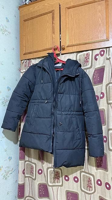 куртка милитари: Пуховик, Короткая модель, С капюшоном, L — 1