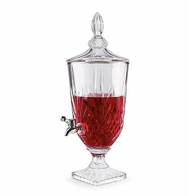 Диспенсер для напитков из стекла с крышкой и краном. - Материал