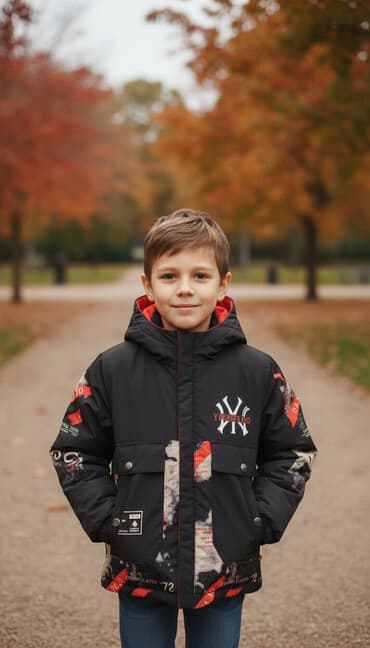 button куртка двухсторонняя: Детская двусторонняя куртка, размер 130. - Сезон: осень-весна - Две — 1