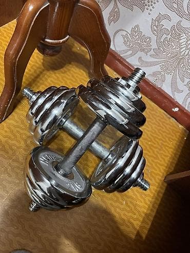 тренировок: Продам разборные хромированные гантели 2×10 кг. Качественный — 3