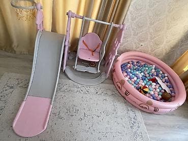 Игровые комплексы: Детский игровой комплекс 3-в-1 для дома: - Горка с плавным спуском и — 2