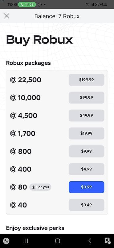 PS5 (Sony PlayStation 5): Продажа внутриигровых опций для Roblox (скриншоты из приложения): - — 4