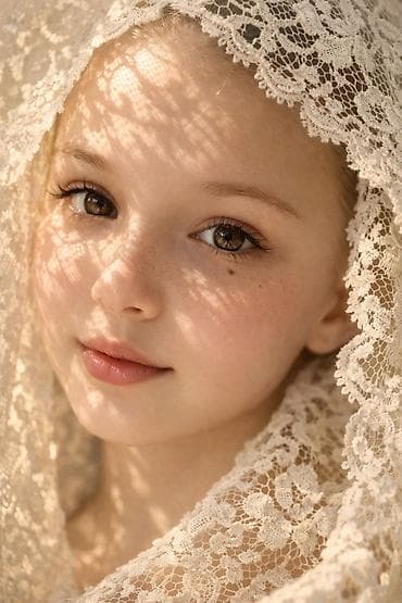 аксессуар: Ажурная кружевная накидка/вуаль цвета айвори - Материал: тонкое — 1