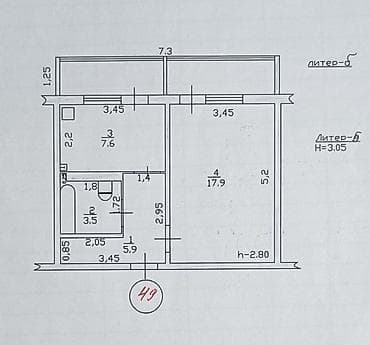 джал мкр квартира: 1 комната, 44 м², 106 серия улучшенная, 2 этаж, Старый ремонт — 2