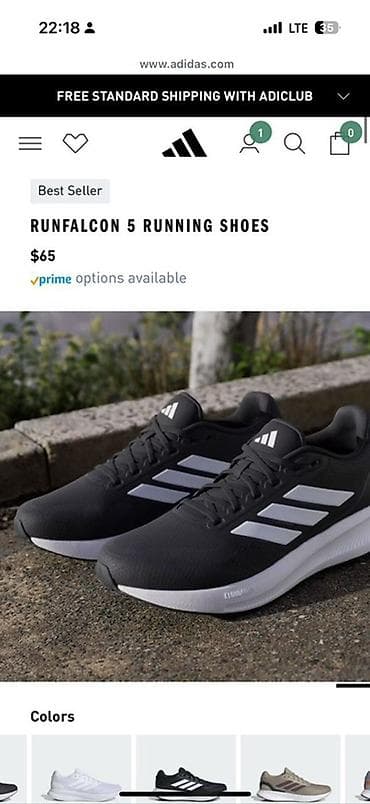 run: Мужские кроссовки, 39, 40, Adidas, Новый, цвет - Черный — 1