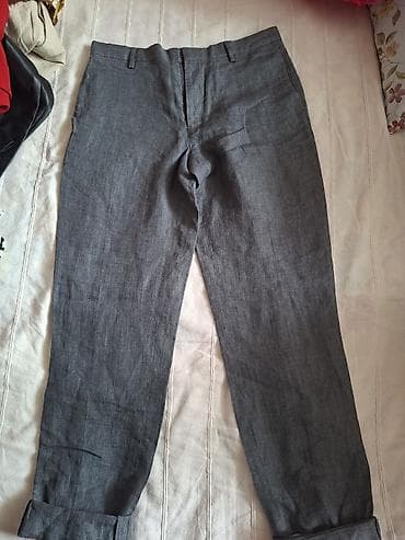 Классические мужские брюки, серый меланж.H&M - Прямой крой с