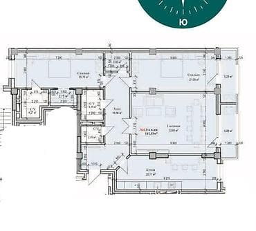 Гаражи: 3 комнаты, 141 м², Элитка, 12 этаж, ПСО (под самоотделку) — 3