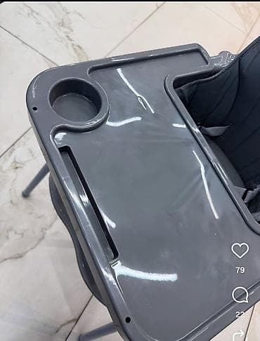 детская переноска люлька: Детский стульчик для кормления, серый - Удобное анатомическое сиденье — 4