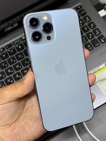 redmi note 19: IPhone 13 Pro Max, Б/у, 256 ГБ, Sierra Blue, Защитное стекло, Чехол, 100 % — 1
