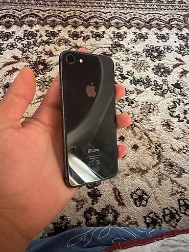 IPhone 8, Б/у, 64 ГБ, Черный, Чехол, 100 %