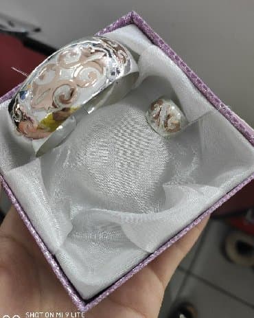 свадебные наборы ручной: Билерик с кольцом. Серебро под золото 925пробы Производитель Бишкек — 3