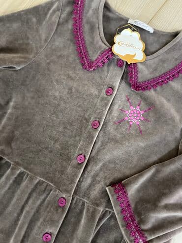 домашние халаты больших размеров: Халат, Велюр, Турция, С кружевом, XL, S, M — 6