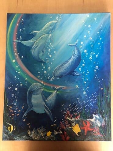 аквариум с рыбами: Картина дельфины
Состояние 10/10
Размер 60x50
Материалы: холст, масло — 3