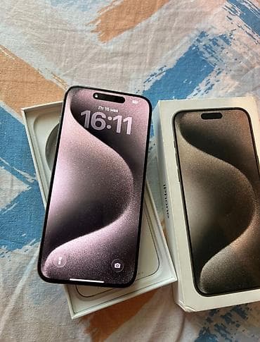 IPhone 15 Pro Max, Б/у, 256 ГБ, Зарядное устройство, Кабель, Коробка, 89 %