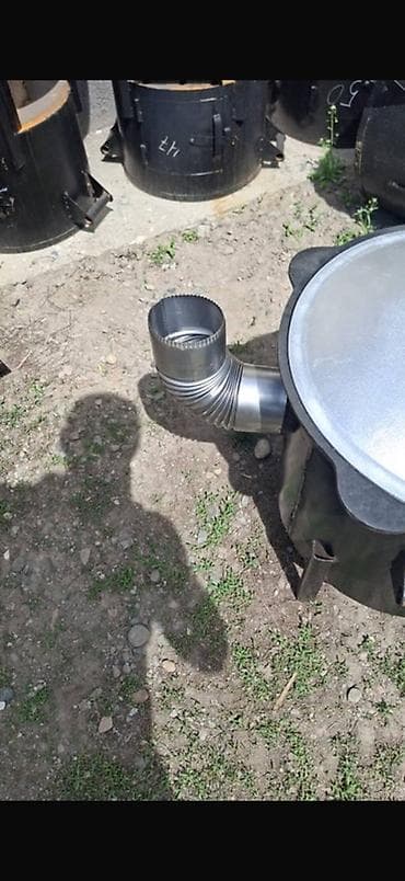 костровая чаша: Полевой очаг под казан с дымоходом - Металлическая печь-очаг для — 2