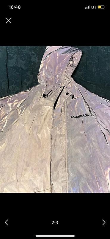 Светоотражающая куртка-ветровка Balenciaga с капюшоном. - Цвет — 1