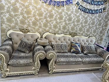 Офисная мебель: Комплект мягкой мебели, Б/у, Самовывоз, цвет - Бежевый — 1