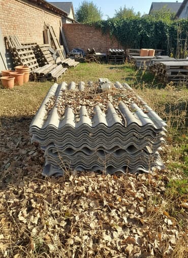 Сайдинги: Профилированные листы шифера ( 8 волнистый асбестоцементный кровельный — 1