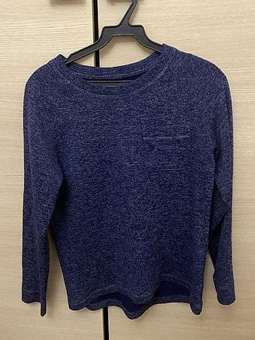 Домашний комплект из мягкого меланжевого трикотажа (тёмно‑синий)