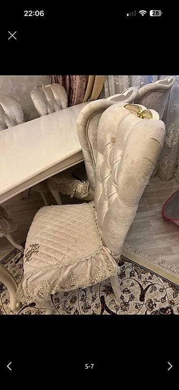 чехлы на стулья на резинке: Стол и стул для зала, Б/у, Самовывоз, цвет - Бежевый — 5